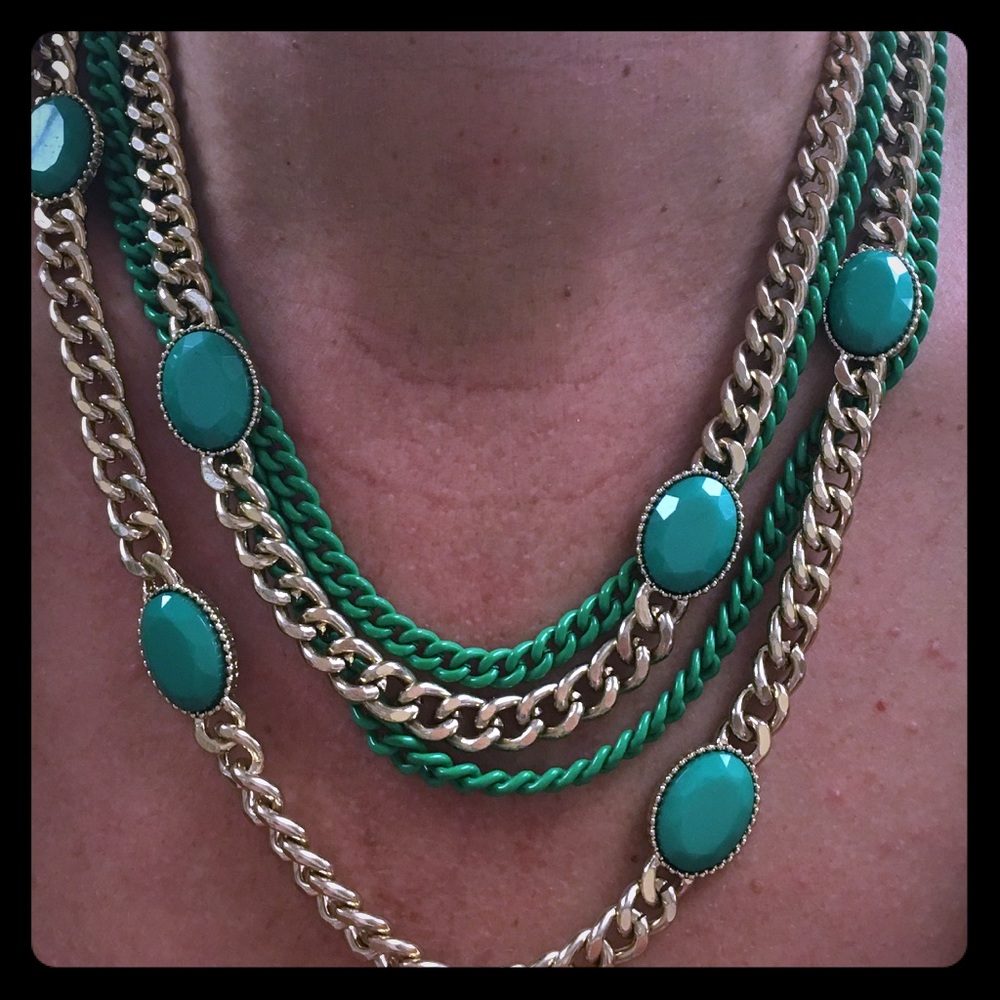 18” Green & Gold Necklace